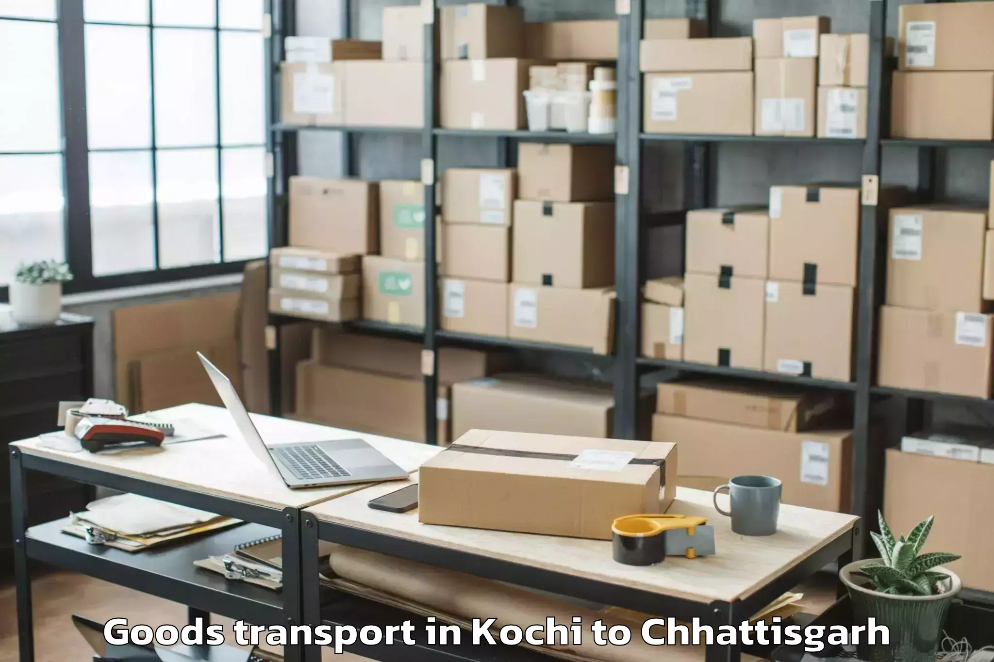 Kochi to Bhalai Goods Transport Booking